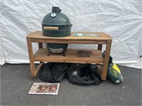 The Green Egg Grill with Rolling Base