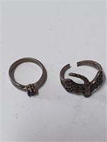 Marked 925 Ring Lot- Dragon Fly Ring Has Been