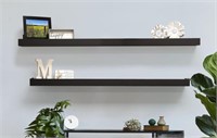 InPlace Floating Brackets Shelf with Edge 72x8x7in