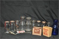 Vintage milk bottles incl. Paris & Danville, IL