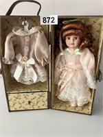 Doll (12") w/clothes in travel box