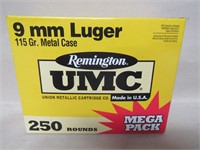 250 Rounds Rem. UMC 9mmL