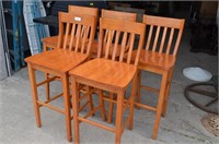 Five Wood Counter Height Bar Stools