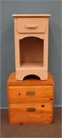 Unique Handmade 2 Drawer Cabinet w/ Side Handles