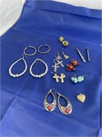 Bag of Costume Jewelry Dangle Earrings