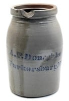 A. P. Donaghho Blue Decorated Stoneware Jar