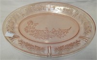 Pink Glass Oval Platter, Sharon Rose