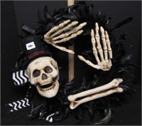 Unique Feathery Skeleton Wreath