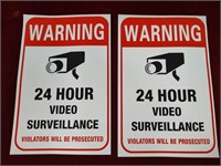 (2) 24 Hr Surveillance Stickers