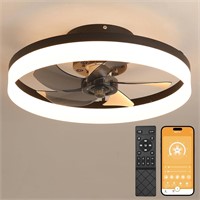 19.6 Ceiling Fan with LED Light  DC  a-Black
