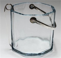 Cartier Art Deco Crystal Ice Bucket-Sterling Tongs