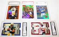 (5) Graded Football Cards - Marino, Farve, Young,
