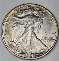 1942  BU Toned Walking Liberty Half Dollar