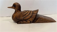 Hand Carved Wood Duck Door Stop11-1/2” L x 5” H x