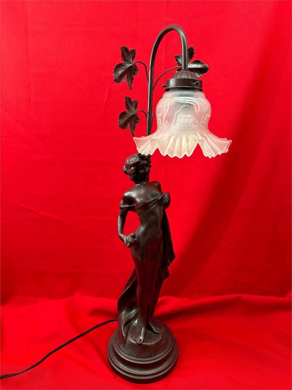 Art Deco Table Lamp of Nude Woman