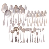Assortment of sterling & coin flatware