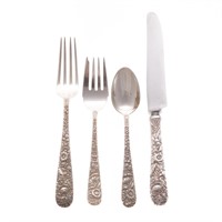 Kirk "Repousse" sterling flatware service for 10