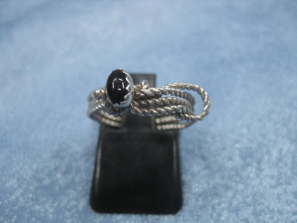 SS Tested Onyx Ring Hallmarked