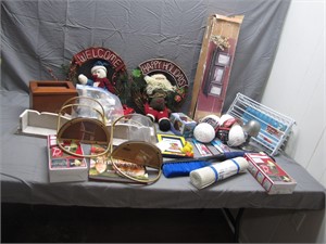 Assorted Lot Of Holiday Home Decorations