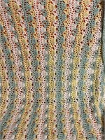 40x34” Crochet Afghan Green Yellow White