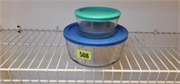 Anchor Hocking glass storage containers (2)