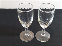 2pc Swirl Optic Small Champagne Flutes