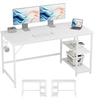 COMPUTER DESK WITH STORAGE SHELVES, APPROX: 47 X