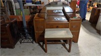 Waterfall Vanity, Mirror & Stool