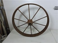 24" antique steel wheel