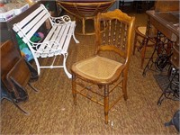Spindle back caned seat chair