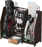 Golf Bag Storage Organizer  Premium Wooden  Black