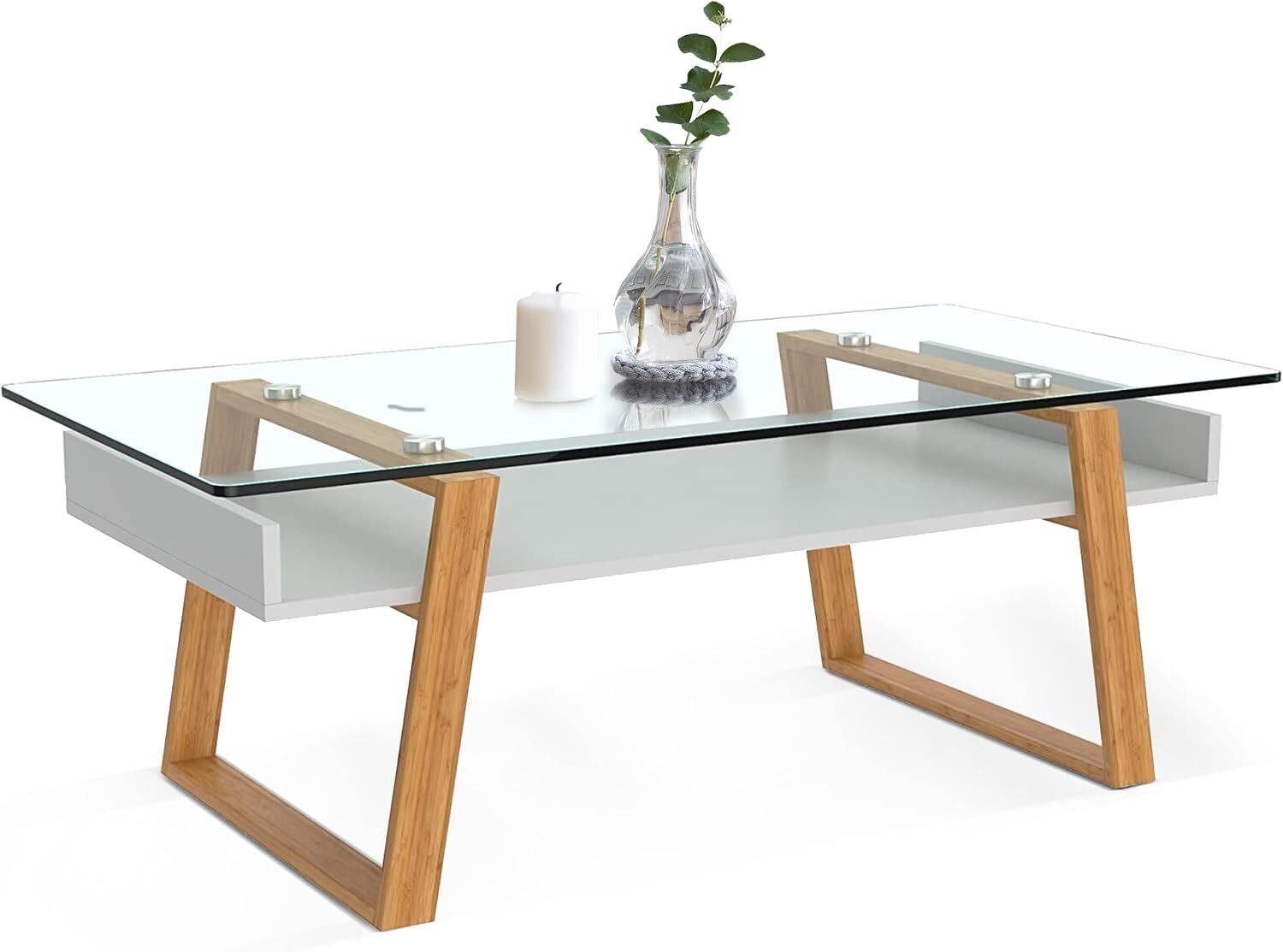 bonVIVO Modern Glass Coffee Table  43