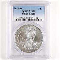 2014-W Burnished Silver Eagle PCGS MS70