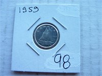 Canada 1959 10 cent argent