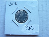 Canada 1958 10 cent argent