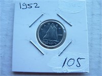 Canada 1952 10 cent argent