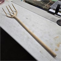 Hand Carved Wooden Pitchfork / Hay Rake
