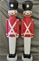 2-TOY SOLDIER BLOW MOLD CHRISTMAS OUTDOOR FIGURES