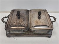 Silverplate and Glass Chafing Dish