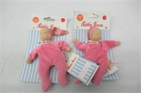 (2) Kathe Kruse Baby Pink Sleeper Soft Velour Doll