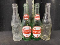 (4) Collectible Dr. Pepper Soda Bottles