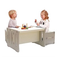 Benarita Kids Table and 2 Chairs Set, Plastic