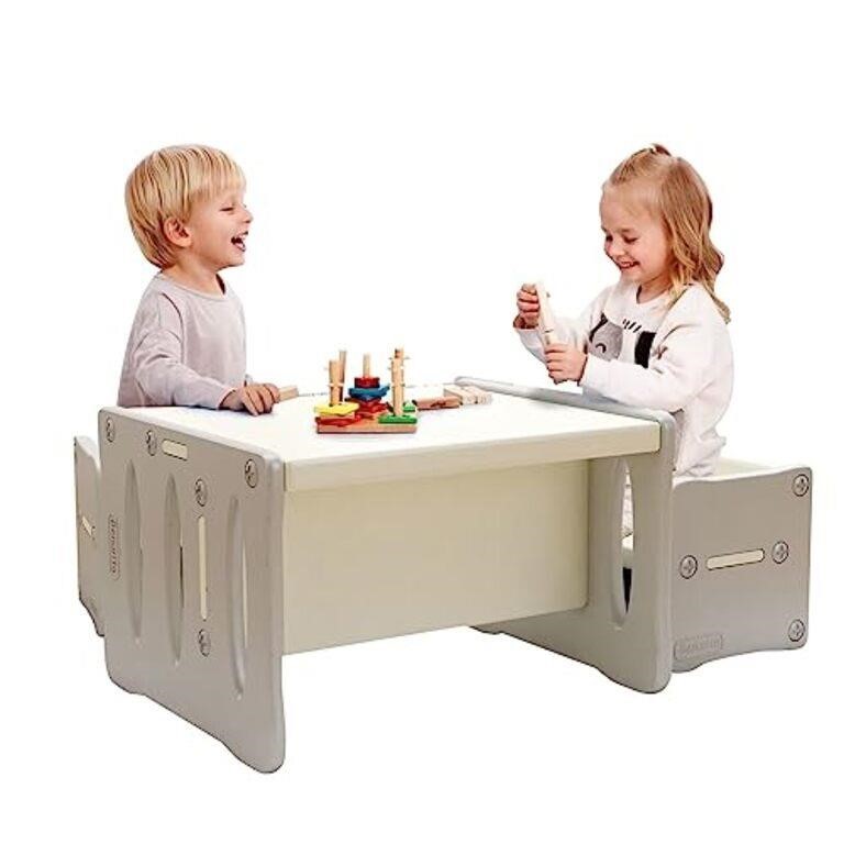 Benarita Kids Table and 2 Chairs Set, Plastic