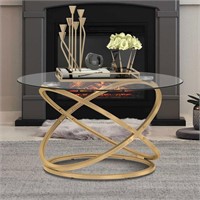 OIOG Round Coffee Table  Glass Coffee Tables  Gold