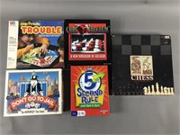 5pc Board Games w/ Monopoly Dice Game