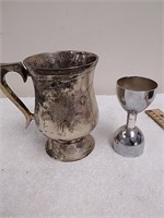 Engraved silver plated mug