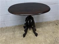 Vtg. Oval Victorian Wooden Parlor Table