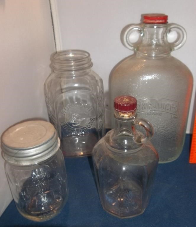 Vtg Bottles- Home Juice, Mason, Courvoisier Cognac