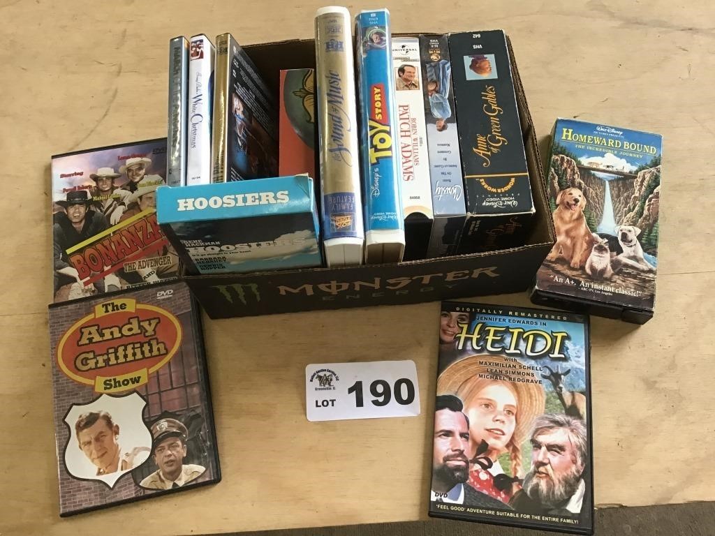 DVDS, VHS TAPES