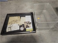 Shadowbox frame and storage containers